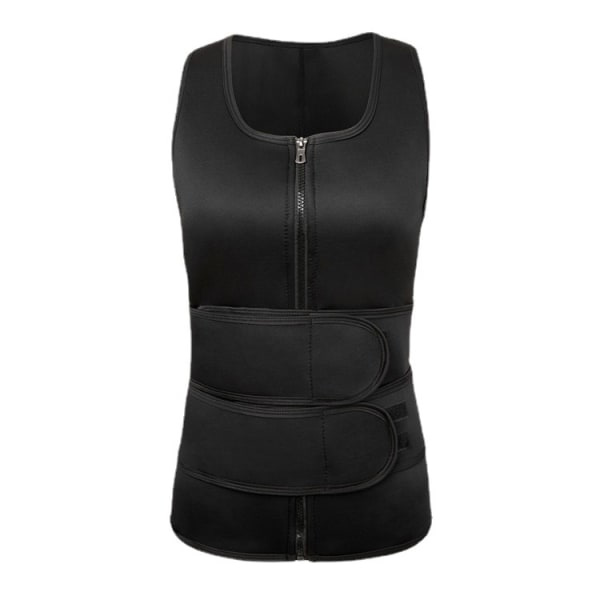 1-pack herr väst med dubbelbälte Shapewear, förstärkt svettgummikorsett, sportbukbälte Fitness (L)