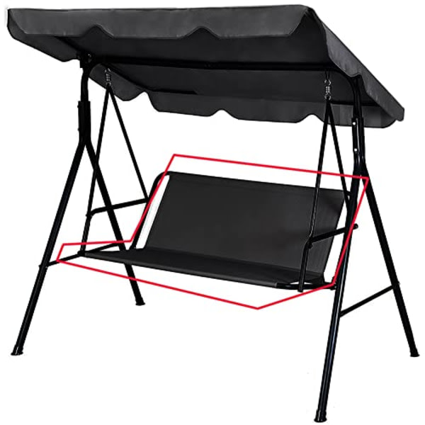 Cover til havestol, Cover gyngestol sort 115cm x 48cm x 48cm