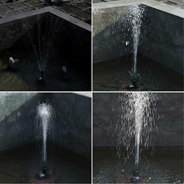 Børsteløs solcelledrevet vandpumpe til havedam, ideel til springvand, med 9V 2.5W solpanel der giver en flowrate på 200L/H...