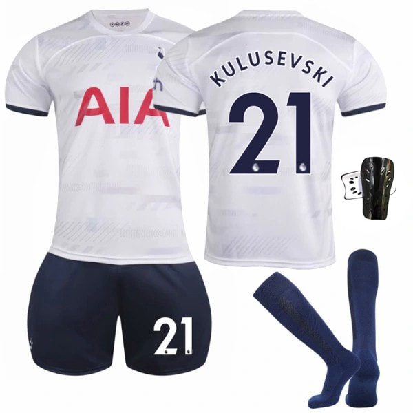 2324 Tottenham Hotspur Hemma 21 Kuluszewski Herr Fotbollströja Set Add Socks and Pad #16