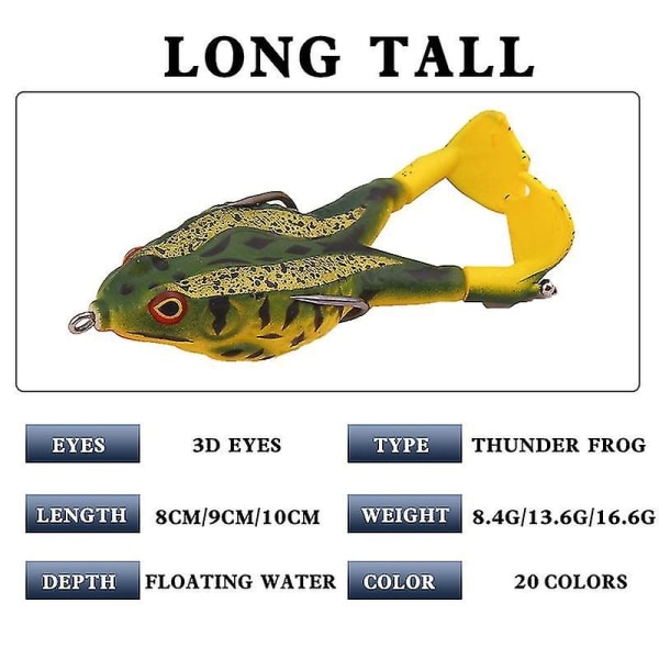 Roterende dobbeltbeint Thunderfrog 9cm/13,7g Flytende utendørs fiske biomimetisk agn