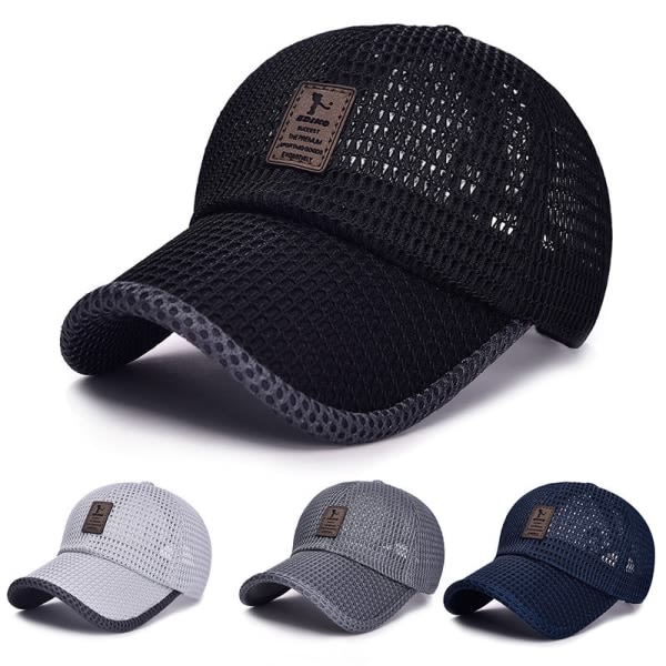 Mesh-keps för män Justerbar andningsbar keps Grå onesize Gray onesize