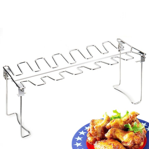 Kycklinghållare Rack Grill Stativ Stekning För BBQ Non Stick Stai Silver onesize