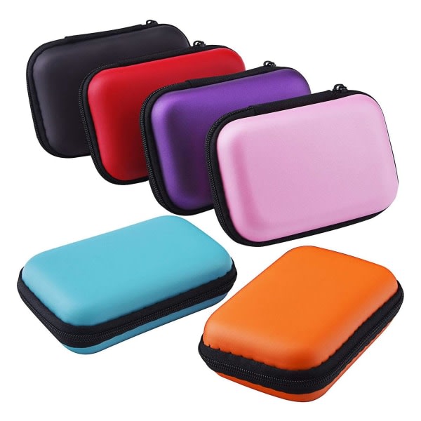 6 delar förvaringsväska Väska för hörlurar SD Tf-kort Slumpmässig färg
