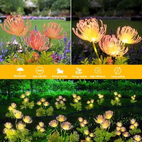 Solarlampor Utomhus 2 st Blomformade IP65 Vattentäta LED Trädgårdslampor