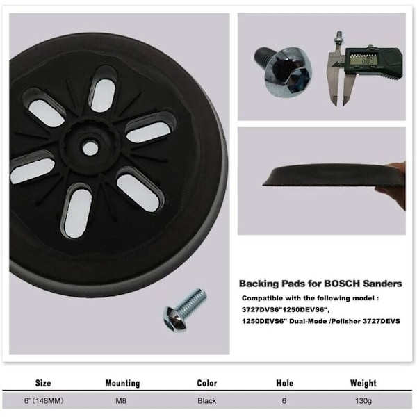 150 mm slibeskive slibepude kompatibel med Bosch GEX 150, GEX 150 AC, GEX 150 Turbo sliber hårdhed.