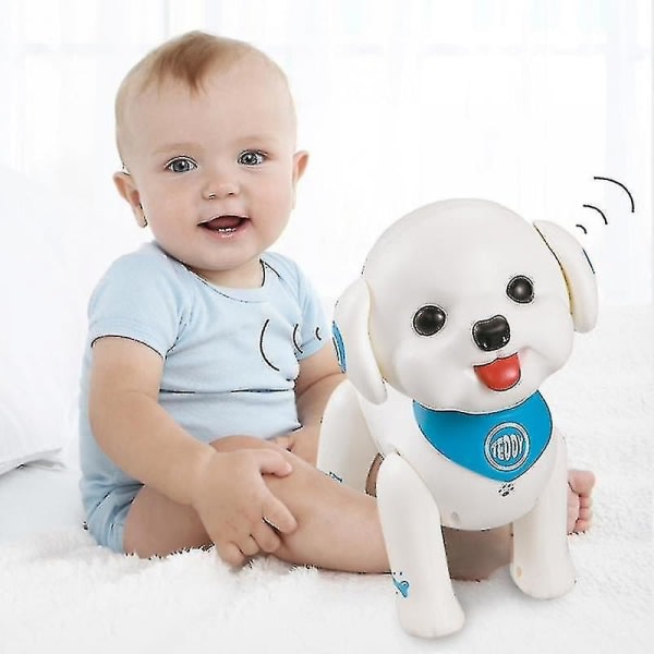 T5ec RC Robot Hund Smart Valp Programmerbar Röststyrning Sjung Gå Fjärrkontroll Elektroniska Pedagogiska Leksaker för Husdjur (robothund)