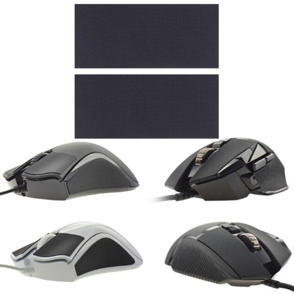 Gaming Mouse Skates Side Stickers Sved-Resistente Puder Anti-Slip Mouse Grip Tape DIY Klipbar Multifarvet Sort