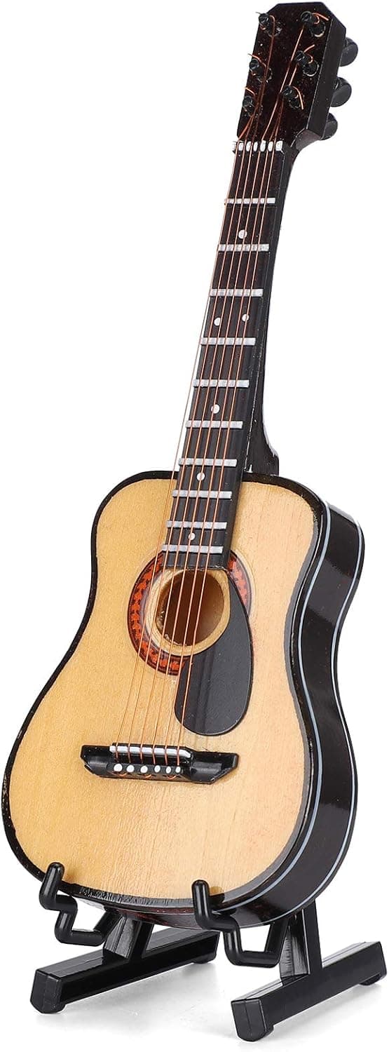 15cm Miniatyrgitarr i Trä Ornament Mini Musikinstrument
