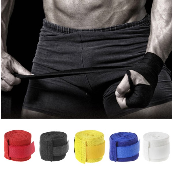 Handlindor för boxningshandskar MMA Kickboxning Muay Thai Träning Män & Kvinnor Mexikansk stil Bandage Näve Handledsskydd Red 2.5m