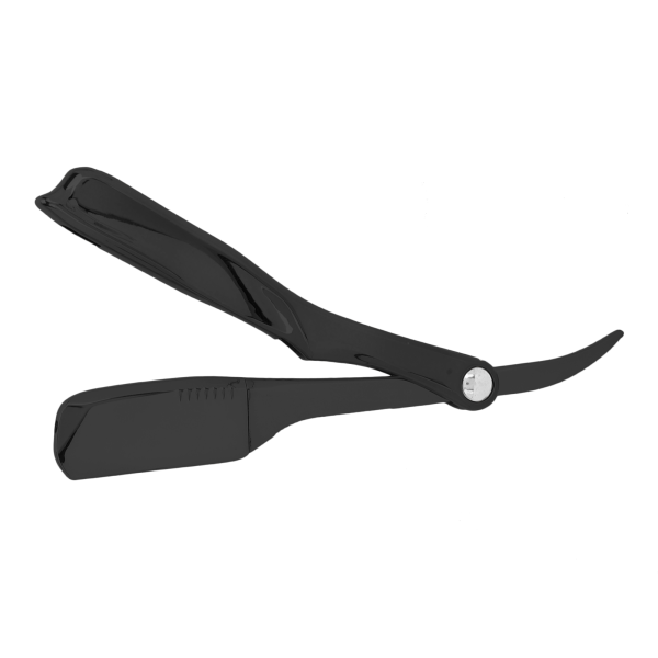 TIMH Professionell hopfällbar rakhyvel Barberare för män Rakning Rakhyvelplätering Bladhållare Svart plätering
