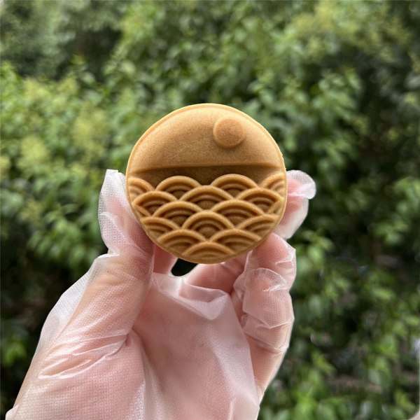 Plast Handtryck Mooncake Form Bakverk Verktyg Mooncake Stämplar Månformad