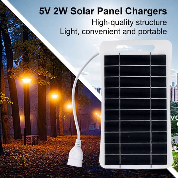 5V/2W Lite solcellepanel med USB-port, vanntett monokrystallinsk silisiumsolcelle
