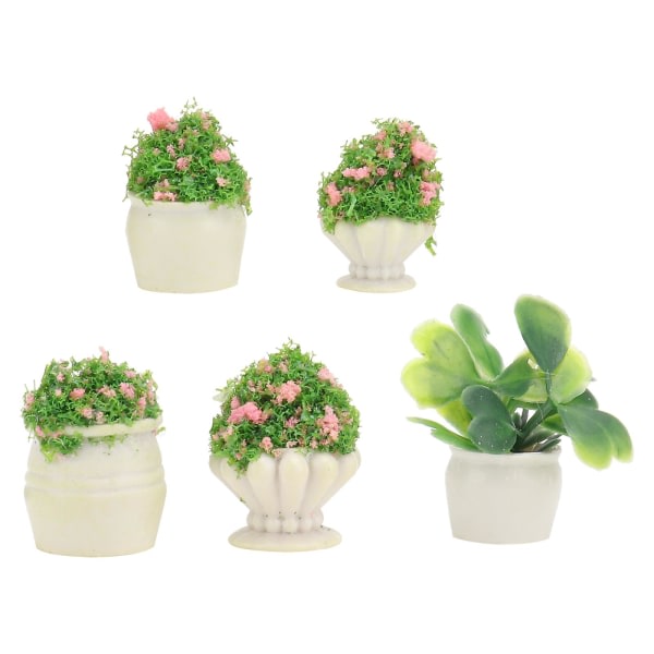 5 stk Minivækst Bonsai Prydgenstande Harts Bonsai Dekoration Micro Landscape Prop (3x1,5cm, Assorteret Farve)