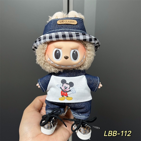 labubu bärbara babykläder vinyl dragduk 17cm docka söt utklädnad vardaglig LBB-112