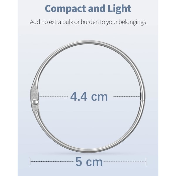 Løsbladsbindinger 5 cm Bokringer i glatt stål for indekskort Flash-kort Kvitteringer Notater Bilder og filer Heavy Duty Organizer Loops, 12 Pack