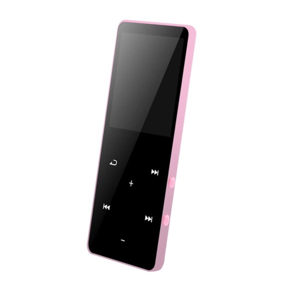 MP3-spiller med Bluetooth-kompatibilitet, musikkspiller med innebygd høyttaler, FM-radio, stemmeopptaker, HiFi-lyd, e-bok Rosa 16 GB