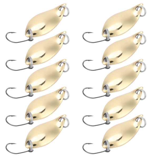 10:a partiet Fiskedrag Wobblerbeten Sked-stil artificiell metallbeten Krok (guld, 2,5 g)