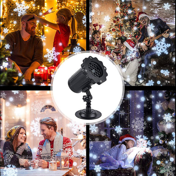 LED Jul Snöflinga Ljus Snöfall Projektor IP65 Rörlig S UK one size UK one size