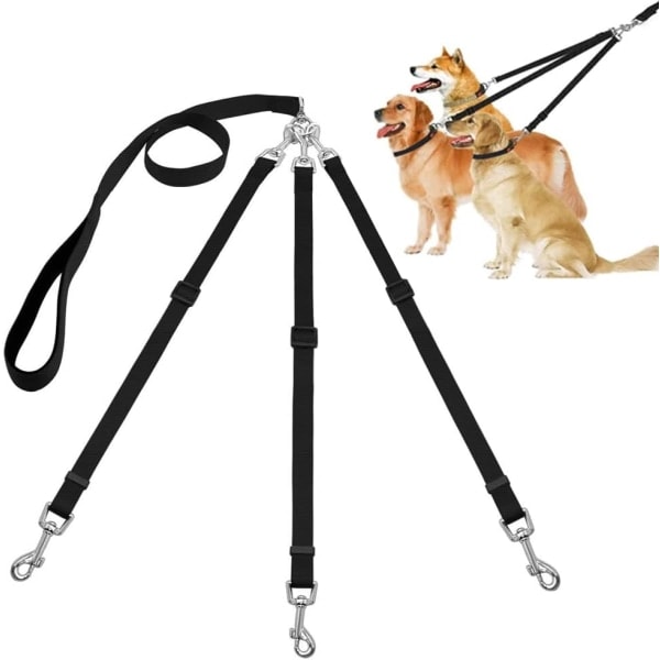 Löv 3-i-1 Hundekobbel, Justerbart Dyrekobbel, Avtakbart Hundekobbel, Joggingkobbel for Mellomstore Hunder