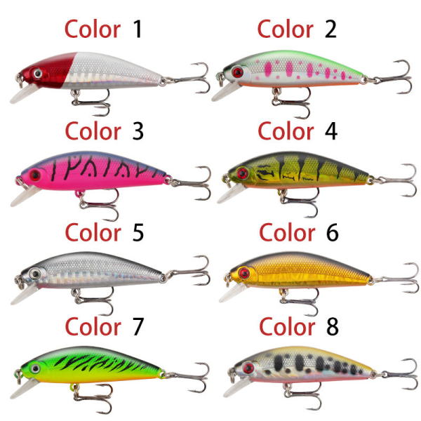 2 stk. Lure Mino Five Mesh nedsænket kastningstype Snakehead fiskeredskab 6,6 cm 9,5 g Sort ryg guld
