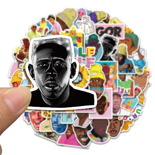 50 st Rapper Singer Tyler The Creator Stickers DIY Skateboard G Farve 50 stk. Color 50Pcs