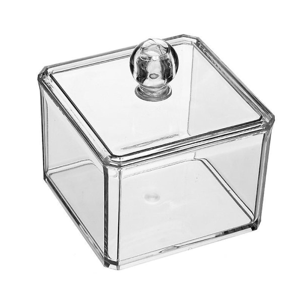 1 st fyrkantig akryl bomullsbollshållare kosmetisk förvaring och smycken displaybox (yu-1)