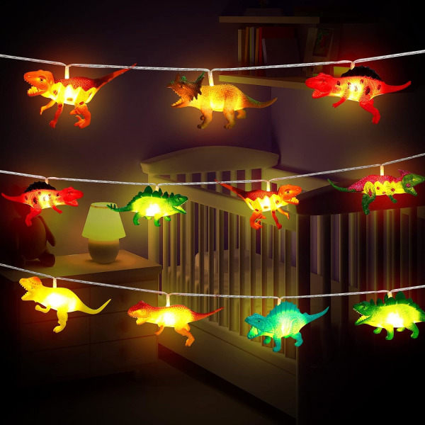 LED Dinosaur String Lights for gutter Dinosaur Room Decoration Dinosaur Lights Christmas Party Decoration Dinosaur Battery Lights - 3m 20 Lights