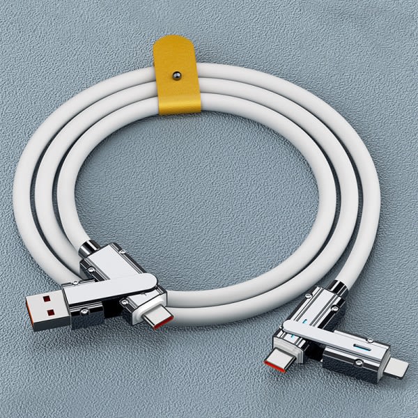Ny 100W 2 i 2 PD snabb USB kabel för/honor utdragbar portab Svart 1m