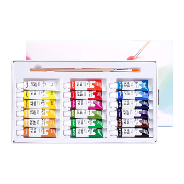 Sæt Aquarel Tube Rich Pigment Non Fading til børn Voksen 0,17 oz 18 farver - Akvarel