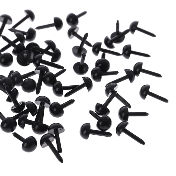 100 stk. 3mm/4mm/5mm/6mm DIY til Dukke Mannequin Plastik Sort Pin Sikkerhed Øjne til Mand 4MM