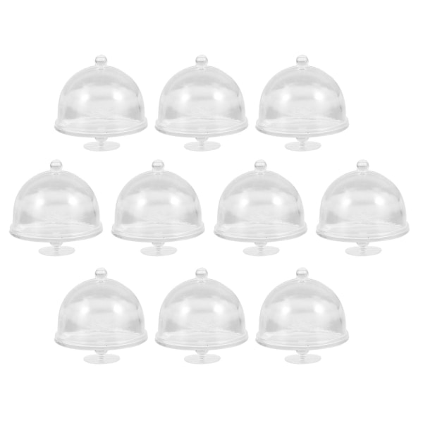 10 st Tårtformar Lås Mini Cupcake Container Mini Cake Stand Mini Cake Domes Cupcake Tower Stand Cup Transparent 3X3X3CM