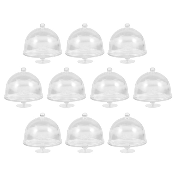 10 st Tårtformar Lock Mini Cupcake Container Mini Cake Stand Mini Cake Domes Cupcake Tower Stand Cup Transparent 3X3X3CM