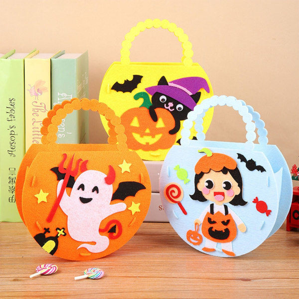 Barn Halloween Trick or Treat-väska Gör-det-själv-godispåse Hantverkssatser Dagis Handgjorda material Toddler Konstleksak Scenrekvisita null - 2
