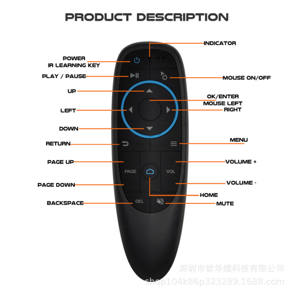 Multifunktionell Luftmus Bluetooth-kompatibel 5.0 Luftmus med Gyroskop