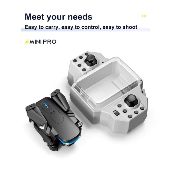 Drooni kameralla 4K FPV akut RC Quadcopter helikopteri lapsille aikuisille painovoimaohjaus korkeudenpito päätilan tila harmaa - A
