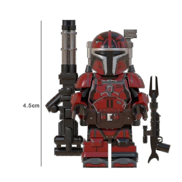 8 st Star Wars Tungt Infanteri Mandalorian Minifigur Monterad Mini Byggsten Actionfigurer Leksak Barn Julpresent