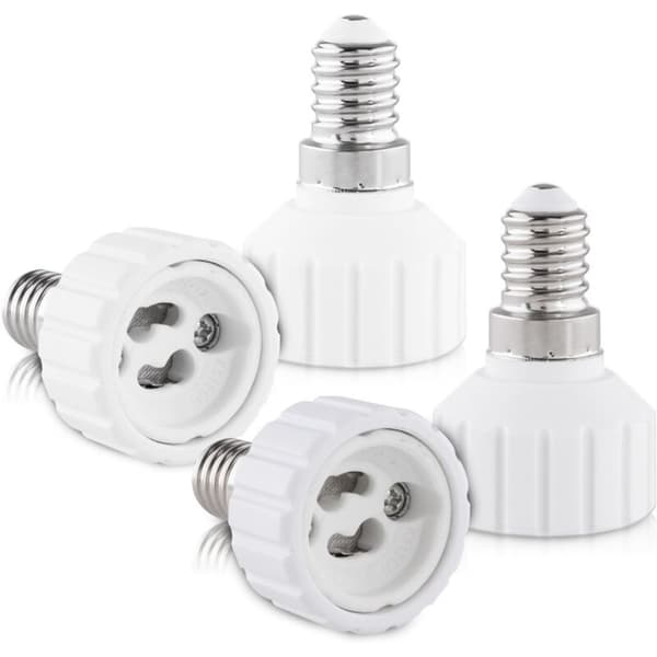 E14 til GU10 Sokkeladapter Konverter Sett med 4 for Halogen LED Lamper