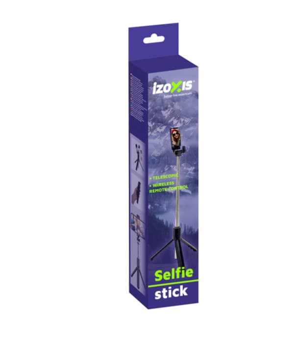 Selfie-tikku - iPhone/Android - Bluetooth Black Svart