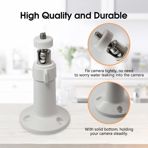 360° justerbart väggfäste för Ring Stick Up Cam och Ring Outdoor Cam Plus, inomhus/utomhus säkerhetskamerafäste, vit, 2-pack