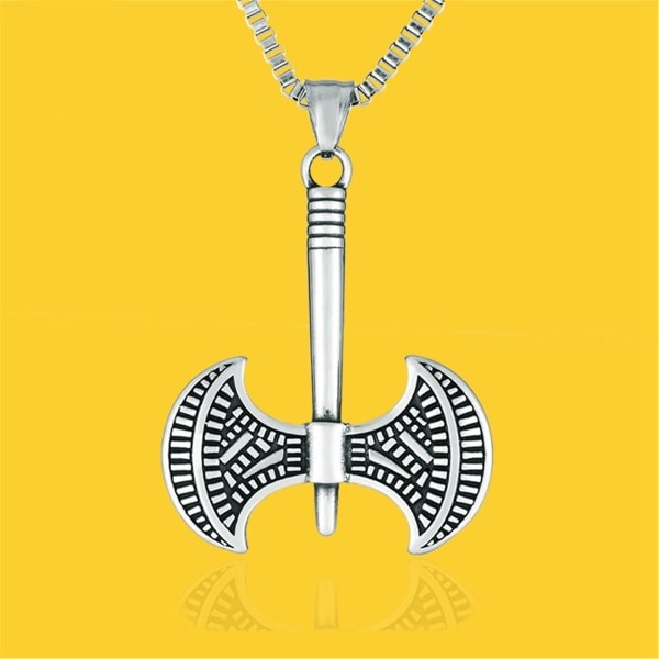 Labrys Halsband Dubbelhövdad yxa i rostfritt stål grekisk mytologi hänge för kvinnor Män Lesbisk symbol Lgbt Bisexuella smycken
