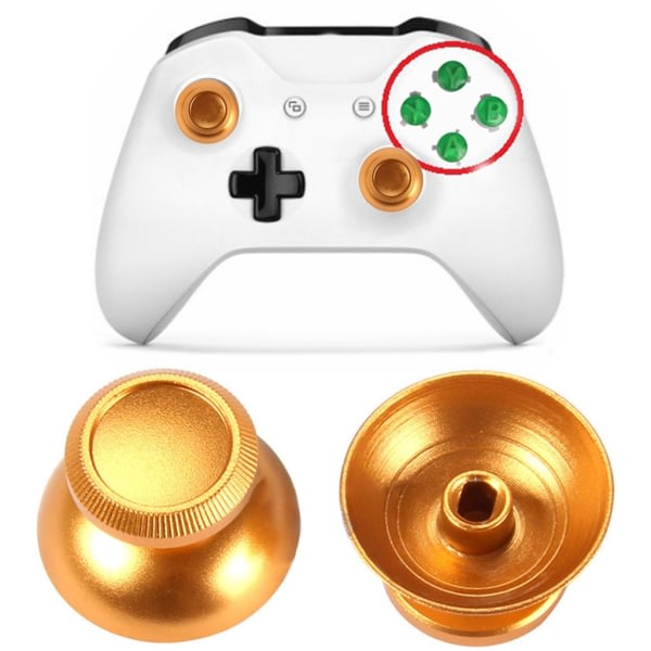 2pcs Aluminum Alloy Joystick Rocker Cover Cap for P5 P4 XB One Game Controller Replacement Repair Accessories Rose Red