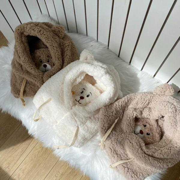 e Karhun korvat lämmin hattu Tuulenpitävä Kaulahuivi Hattu Opiskelija Plus Käteinen Beige yksi koko Beige one size