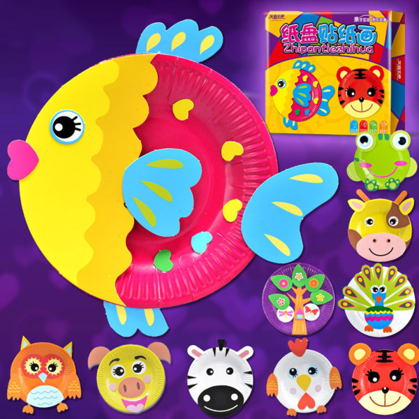 Papptallriks-DIY-pyssel Papptallrikskonstkit för kreativt lärande Spel Perfekt för pysselfester, grupper och klassrummet - Tigerfjäril