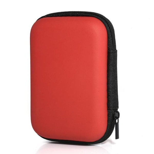 Bärbar Mini Case Dragkedja Bärväska Väska Box för Hörlurar Hörlurar Jikaix Röd Red