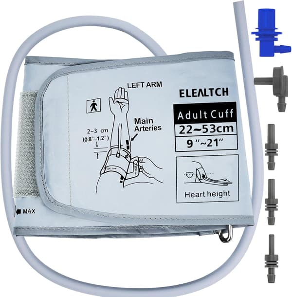 Ekstra Stor Blodtrykksmansjett - 22-53cm Erstatning for Omron (Grå)