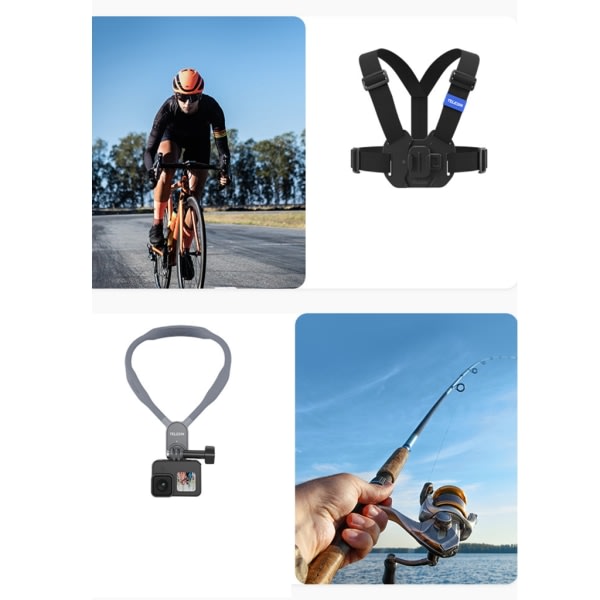 Bröstremfäste Bälte för Go Pro 10 9 8 7 6 5 Action 3 2 Actionkamera Bröstremfäste Adapterhållare Tillbehör