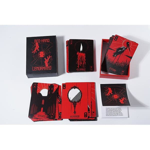 Rött Hand Lenormand kortlek