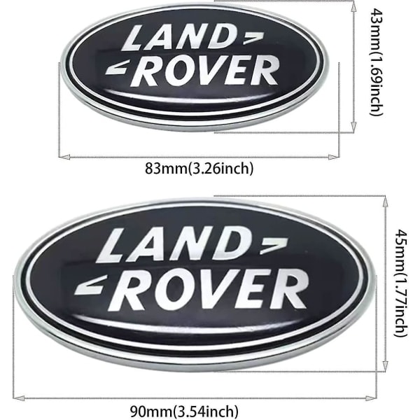 2kpl Passar Land Rover Grille Badge Takaluukku Oval Badge Tarra, Sopii Land Rover Range Rover Badge Nimikyltti (musta)