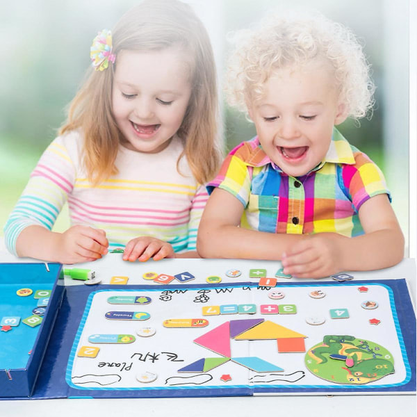 Förskolepedagogiska leksaker Magnetiska pussel för småbarn Naturlig trästicksåg lämplig för pojkar och flickor (FMY)